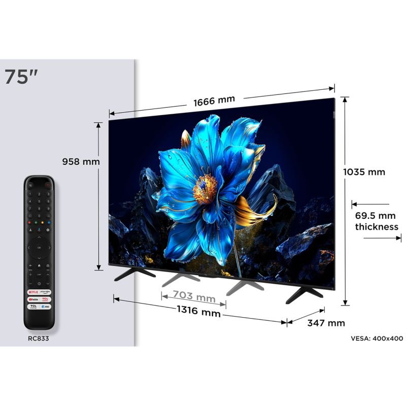 television tcl 75″ 75p7k uhd qled googletv dolby atmos - Imagen 5