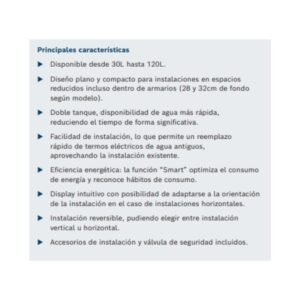 termo electrico bosch tr4501/tr50 50/litros clase/b vert/horiz 5 años